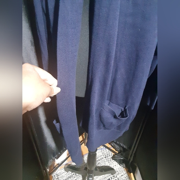 Croft & Barrow Deep Blue Cardigan Sweater Women's Size 3XL Pockets Bohoemian - Picture 4 of 8